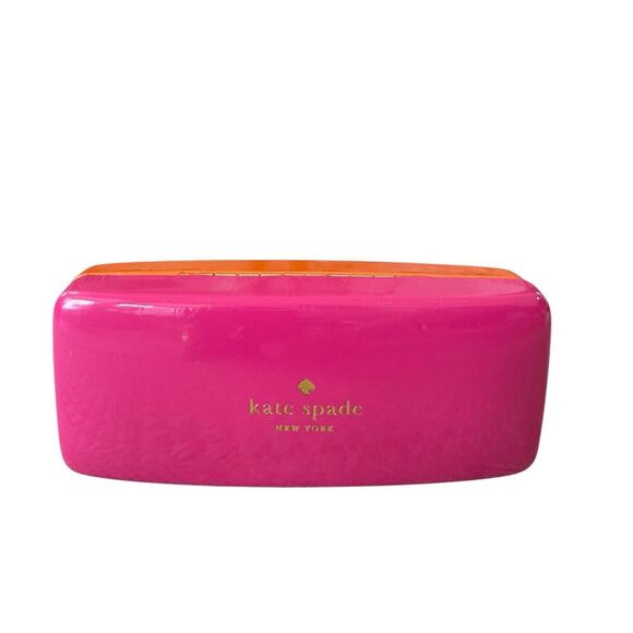 Kate Spade Hard Clamshell Eyeglass Case Pink & Orange Authentic - Picture 2 of 10